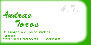 andras toros business card