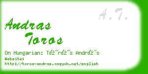 andras toros business card